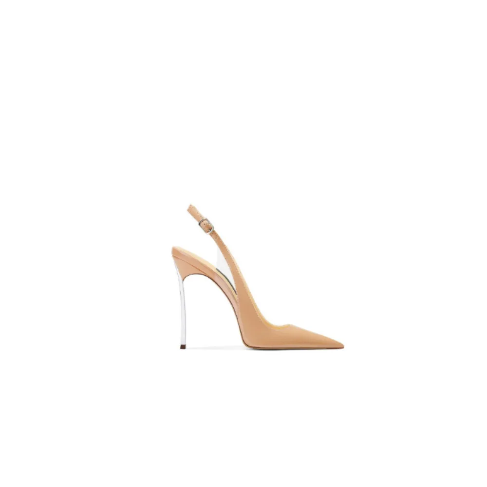 Nude Open Back Closed Toe Sandals for Women Spring New Pointed Toe Thin Heel High Heels Versatile Premium Sense