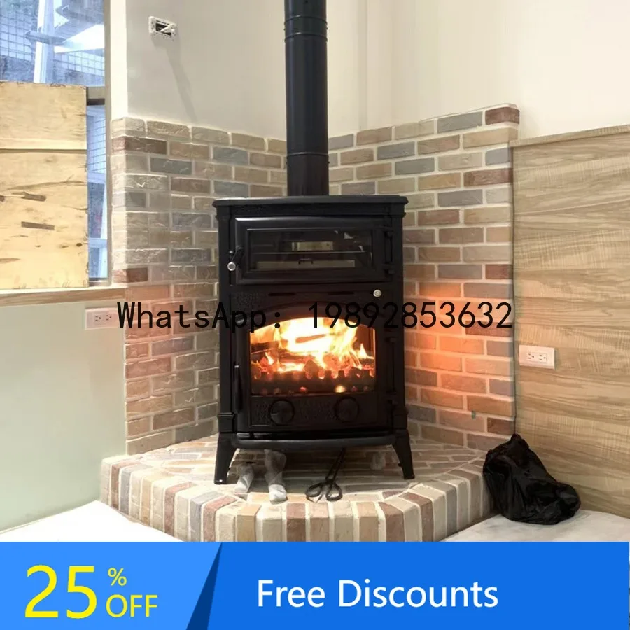 CZ Wood-Burning Stove for Heating, Suitable for Homestays, Villas, Rural Self-Built Houses, Decorative Home Cast Iron Fireplace