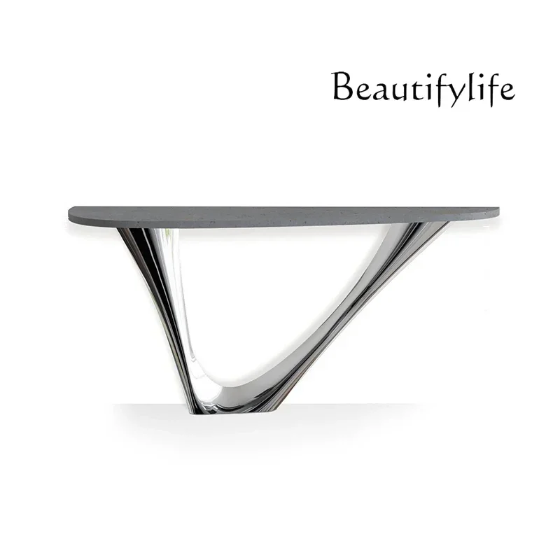 BJ Nordic Modern Master Design Art Decoration Stainless Steel Fork Side Table Entrance Table Living Room