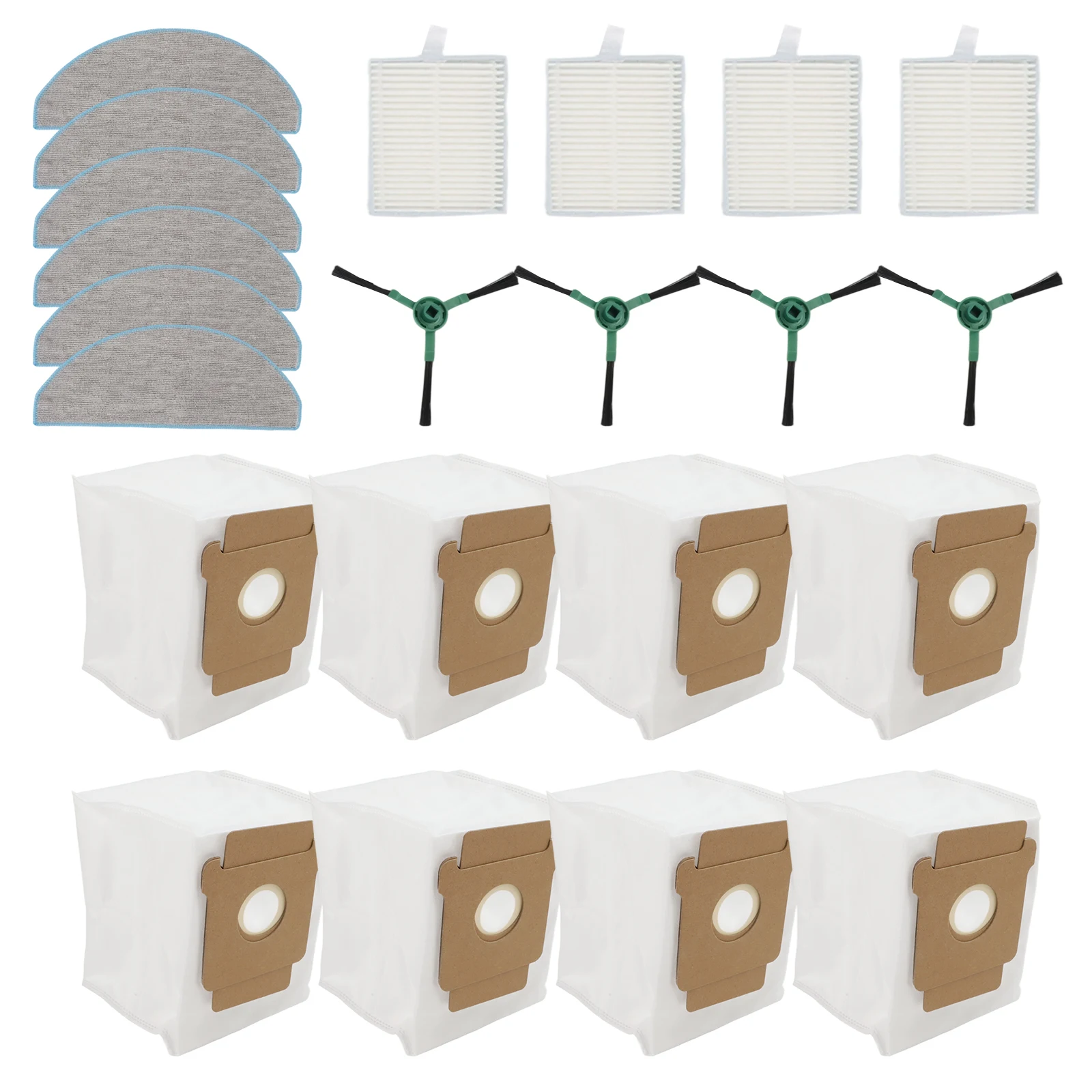 For Roomba 105 For Vacuum Parts Side Brush Mop Cloth Filter and Dust Bag Set for Deep Cleaning and Maintenance