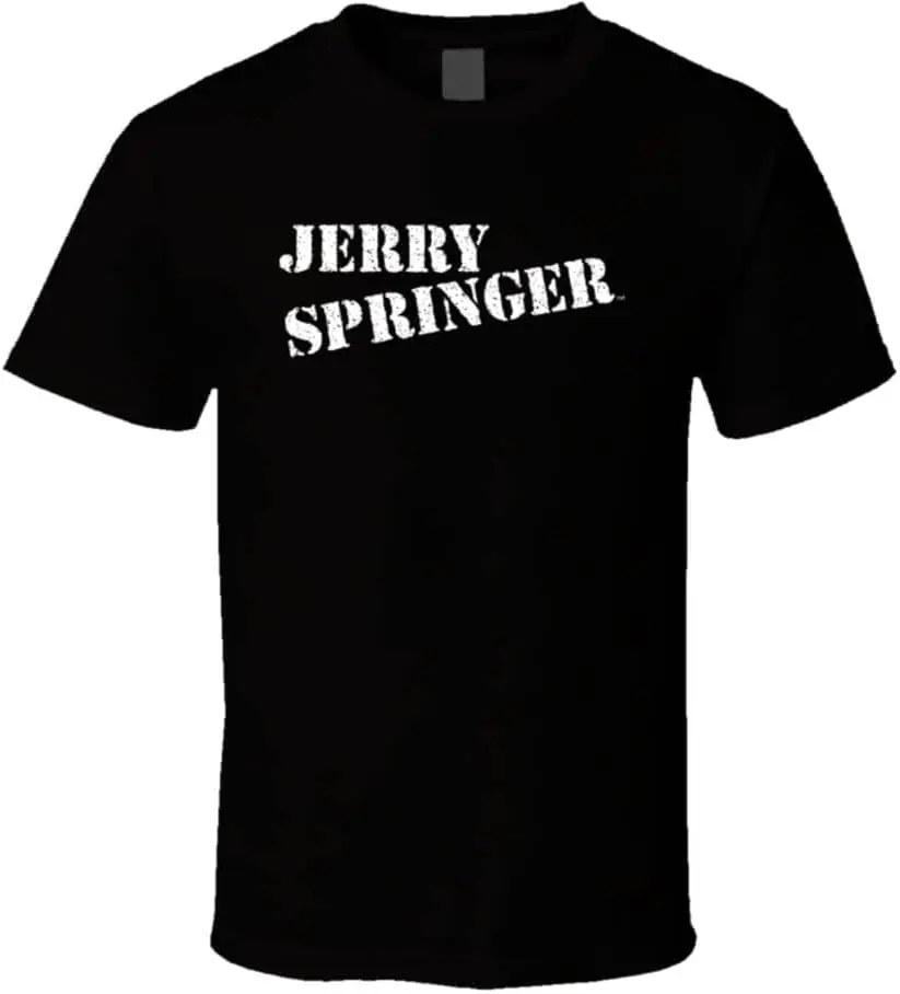 

Cotton Tshirt Jerry Springer T Shirt for Men Crew Neck Short Sleeve Top Tee