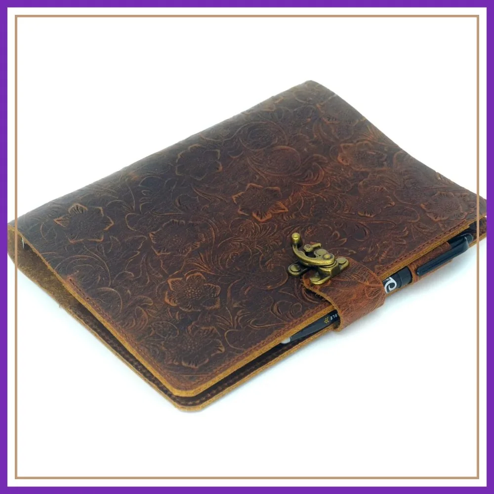 

Leather A4 3 Ring 8.5" x 11" Binder Organizer Holder Writing Portfolio Multi Document Case with Removable Binder