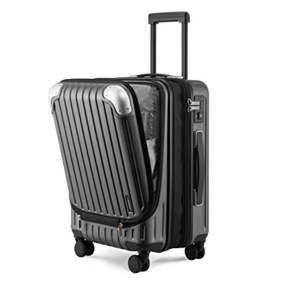 

20 Inch Expandable Hard Shell Suitcase with Wheels ABS+PC Harsshell Spinner Luggage with TSA Lock for Travel Grey for Women Men