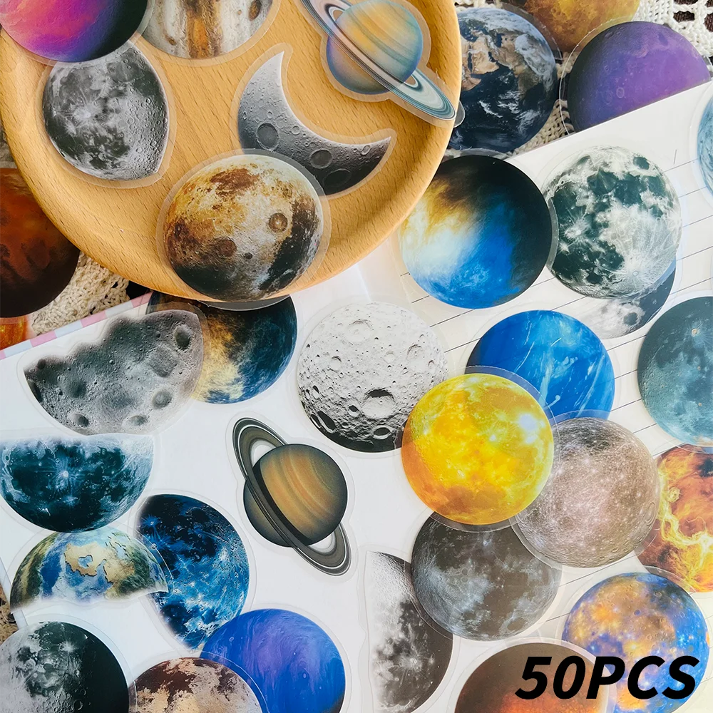 

50 прозрачных наклеек Planet PET для блокнотов, скрапбуков, дневников и планеров — декоративные наклейки с гитарой и шлемом