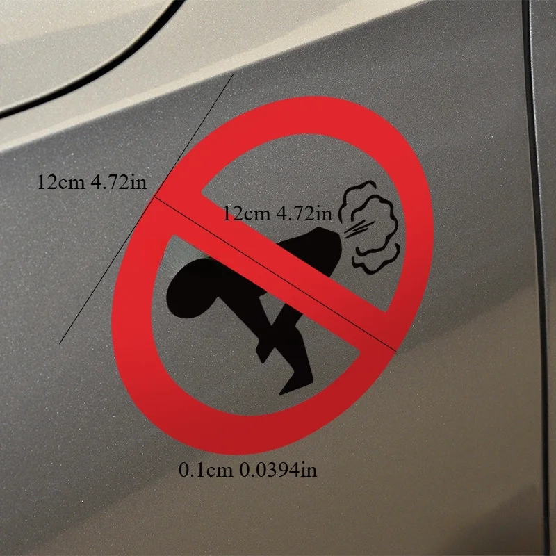 Funny No Farting Car Sticker Humorous Auto Decal For Vehicle Exterior Durable Self-adhesive-Wall
