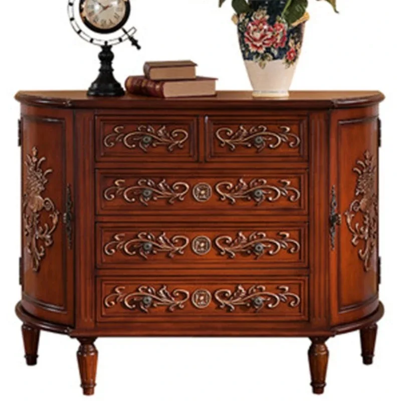 

American semicircular foyer, entrance cabinet, Nordic retro white partition, side cabinet, bedroom drawer, TV storage chest