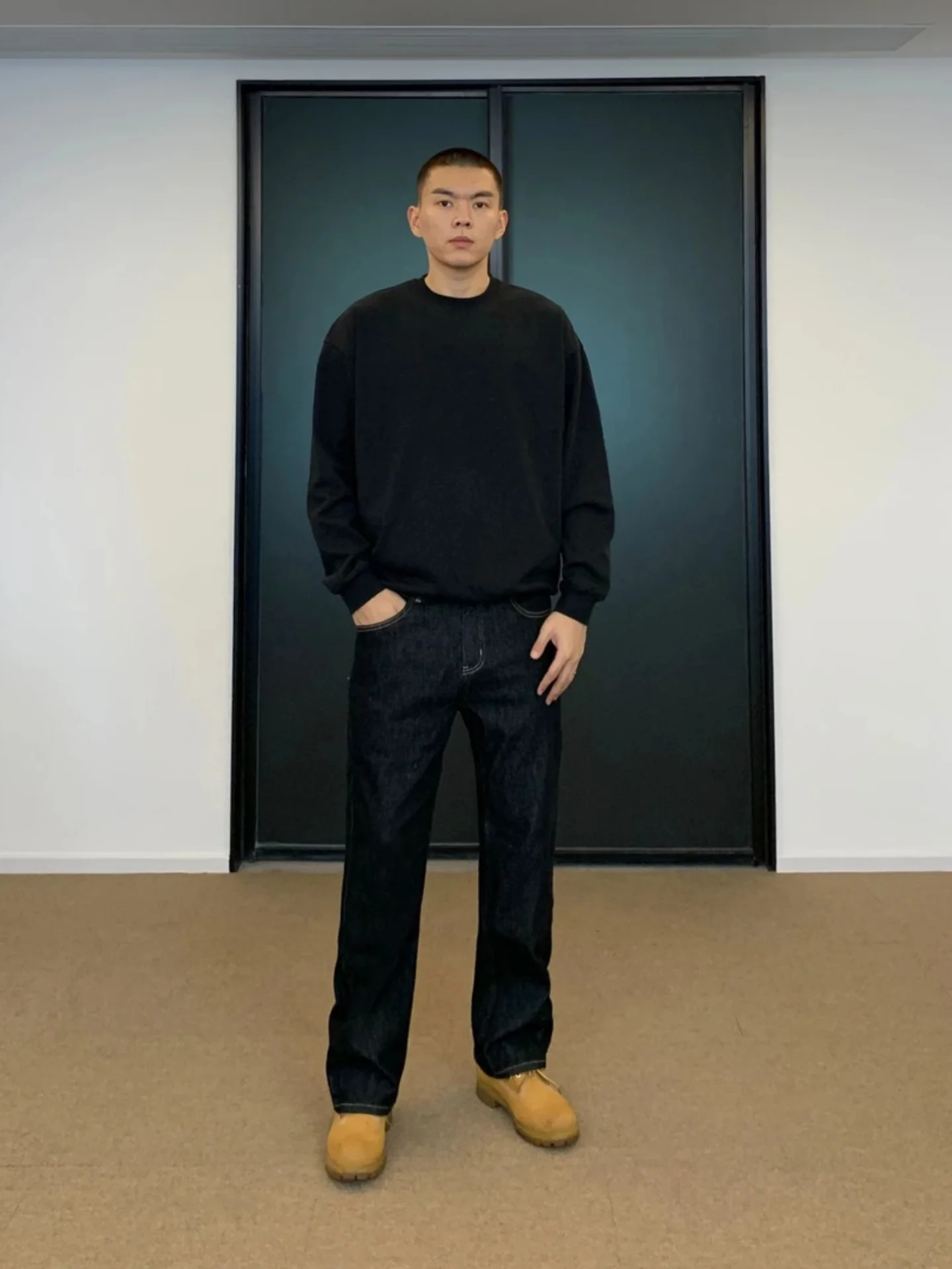 

Fall New Men's Faionable American High Street Retro Waed Straight Leg Jeans Casual Pants Simple Versatile High Quali