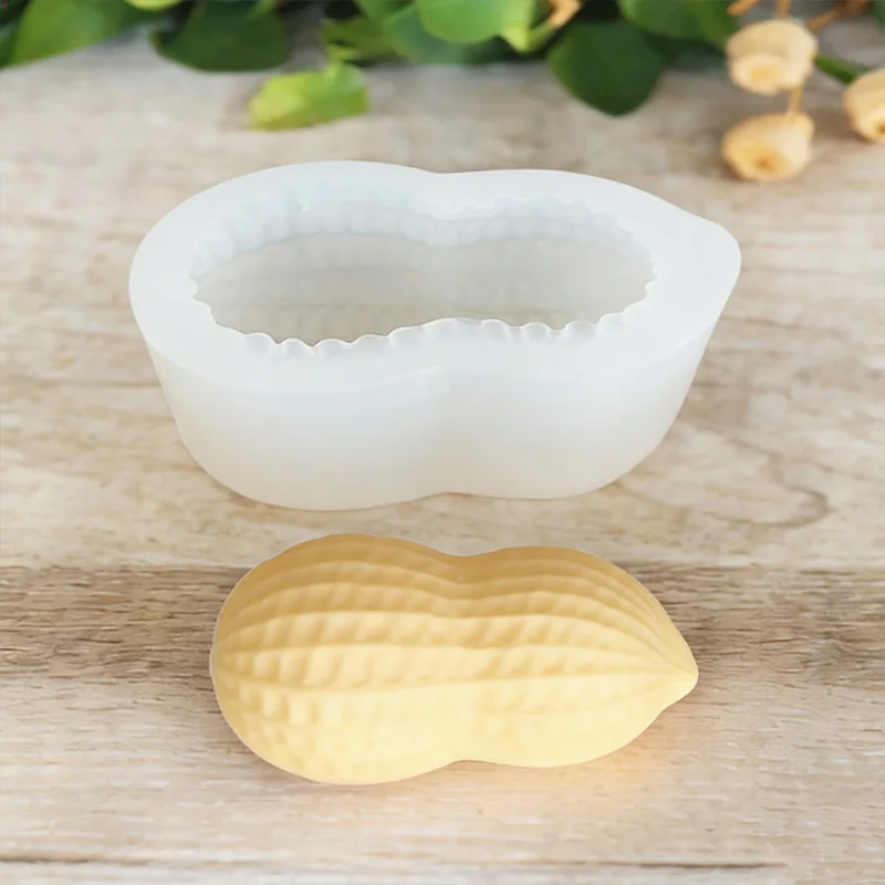 1 Piece, Large and Small Peanut Candle Silicone Mold DIY Resin Diffuser Plaster Home Ornament Aromatherapy Candle Mold