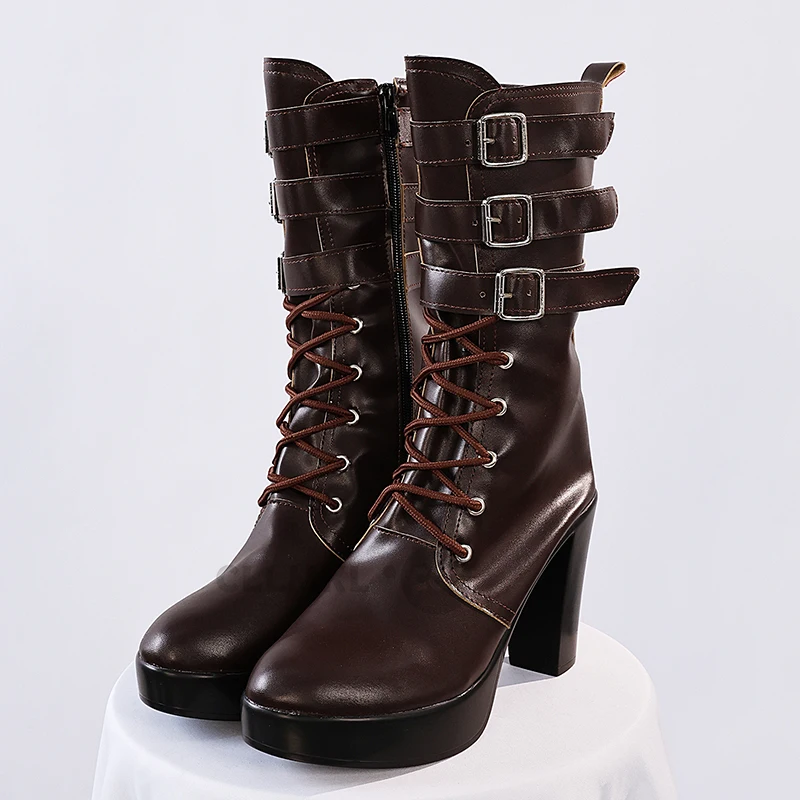 Zenless zona zero ukinami yuzuha jogo cosplay sapatos botas de couro preto do plutônio para mulheres meninas halloween carnaval festa adereços