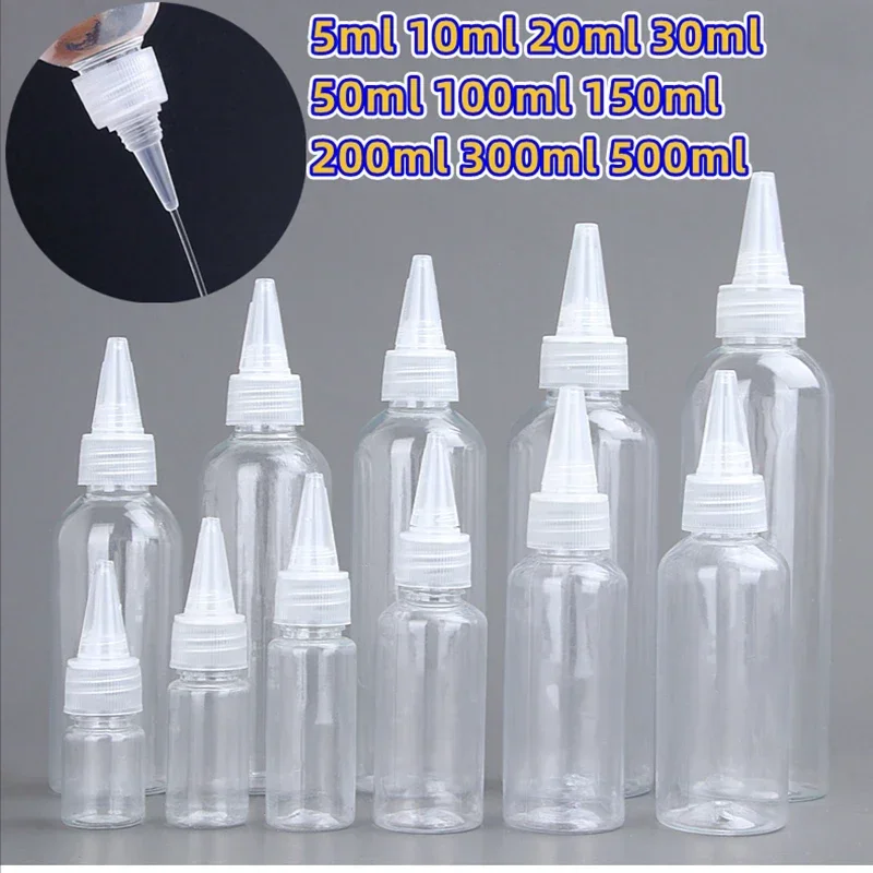 Plastic Bottle Needle Tip Emulsion Extrusion PET Empty Packaging Trial Portable Travel Container Refillable Cosmetics Liquid