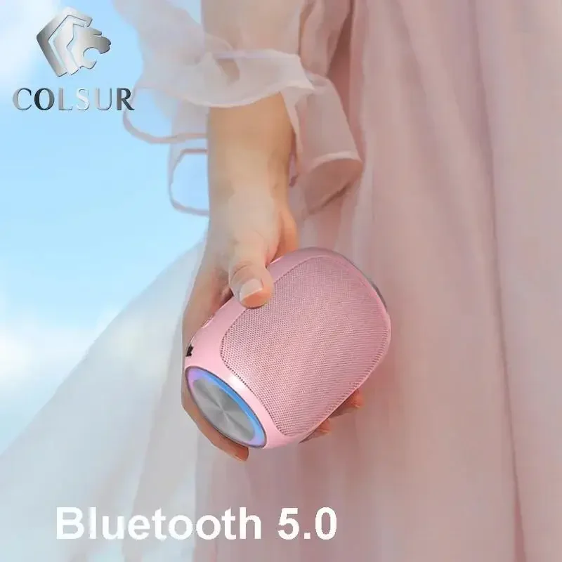 Мощный розовый динамик для улицы, портативный Bluetooth-динамик, звуковая коробка, водонепроницаемый, 10 Вт, поддержка звука басов, TF-карта FM