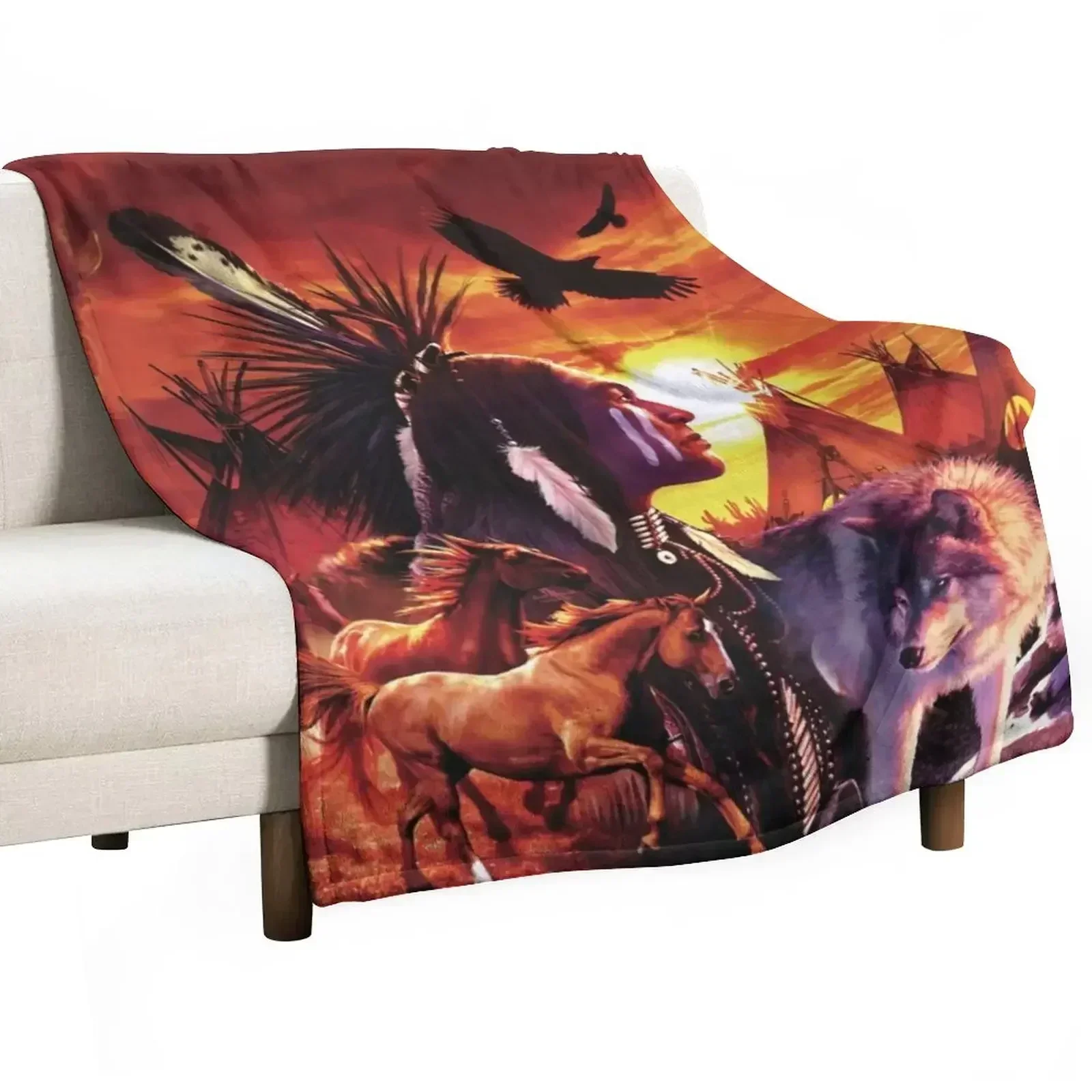 Brave Throw Blanket Retros For Decorative Sofa Polar Picnic for winter Soft Beds Blankets