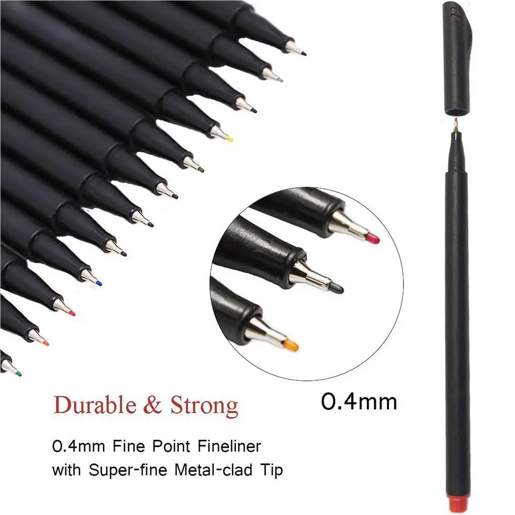 Ручка для рисования Fineliner, 24 шт., портативные тонкие ручки, инструмент для офиса