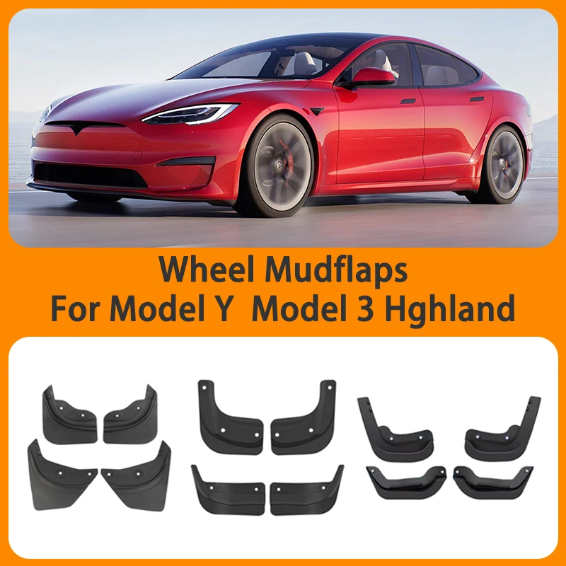 

Original Type Mudflaps Soft Splash Guards Matte Fender No Drilling Required For Tesla Model Y Model 3 Highland