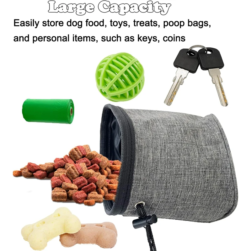 Portable Dog Training Treat Bag Puppy Snack Reward Waist Bag Pet Feed Pocket Walking Snack Pouch Detachable Supplies