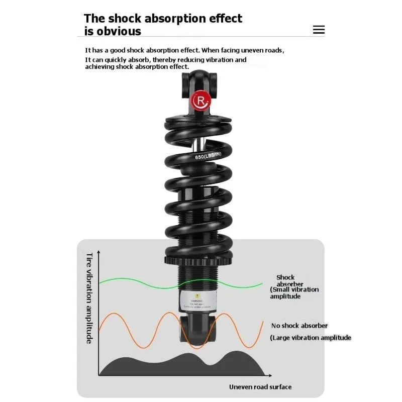 Y42A-Rear Shock Absorber Damping System, Hydraulic Spring Suspension, Full-Suspension Off-Road Mountain Bike, Electric Scooter