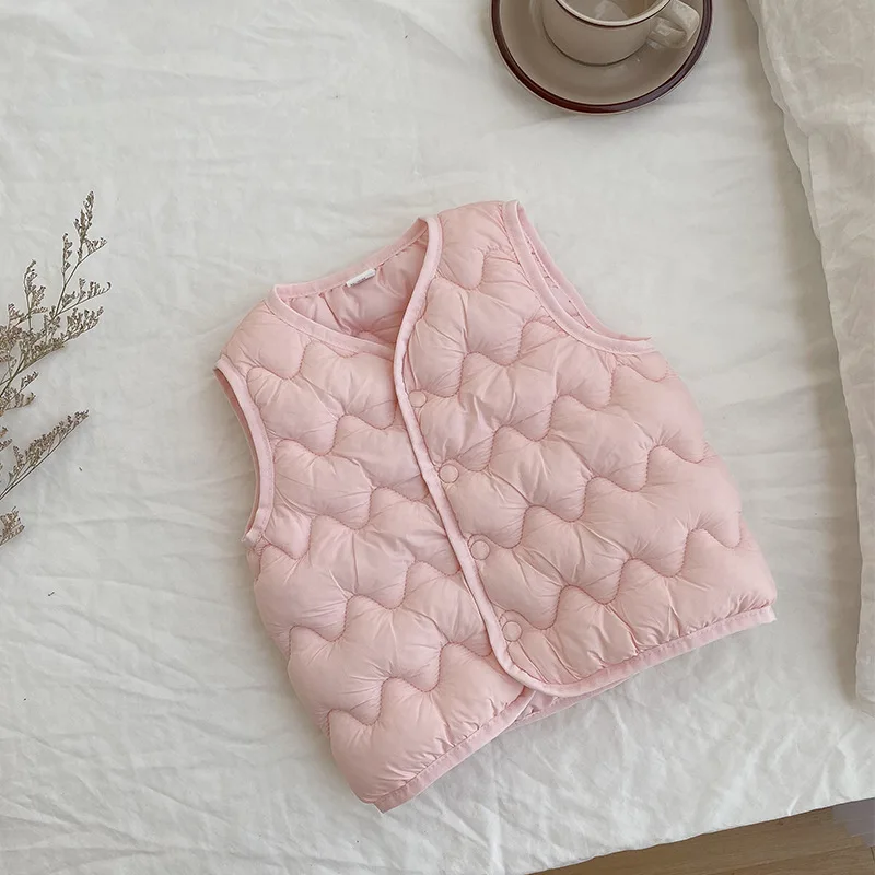 Children's down cotton vest, winter baby super soft vest, boys and girls' thick warm cotton jacket, baby clothes