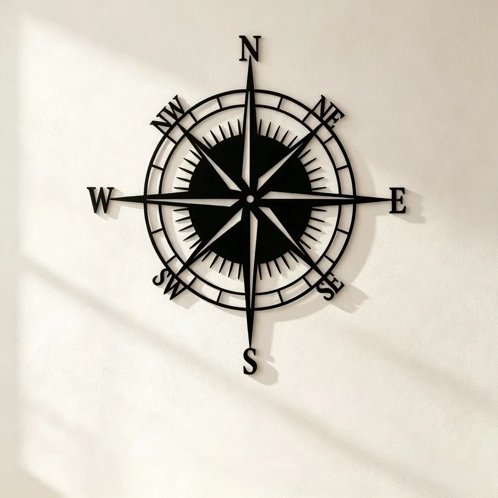 CIFBUY Vintage Nautical Map Metal Wall Art Iron Sculpture Waterproof Hanging Decor For Living Room Office Home Patio Plaque