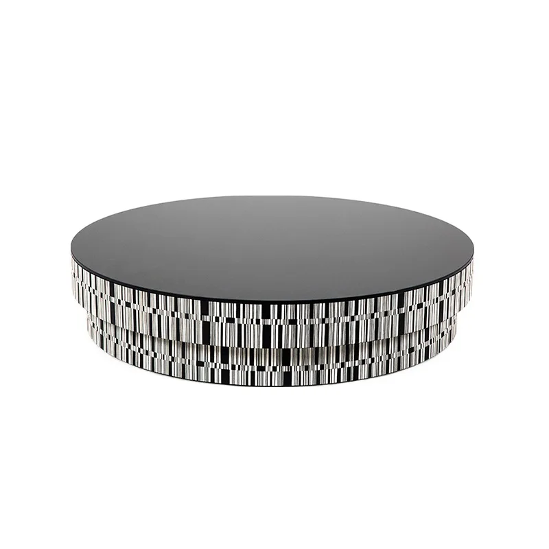 

Italian, black and white, striped, coffee table, simple, combination, side table, living room
