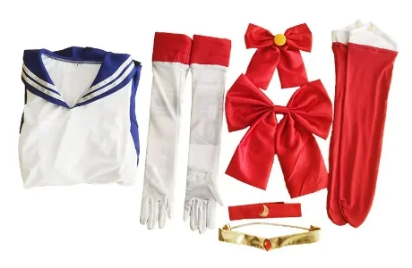 Adult Kids Anime Sailor Moon Cosplay Costume Tsukino Usagi Uniform Water Ice Moon Sailor Dress Women Girl Carnival Party Wig Set