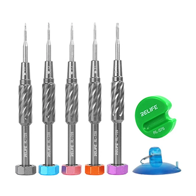 PWS RELIFE RL-728A Screwdriver Set For Phone And Laptop Repair Strong Magnetic Disassembly S2 Sturdy Bolt Driver Tools