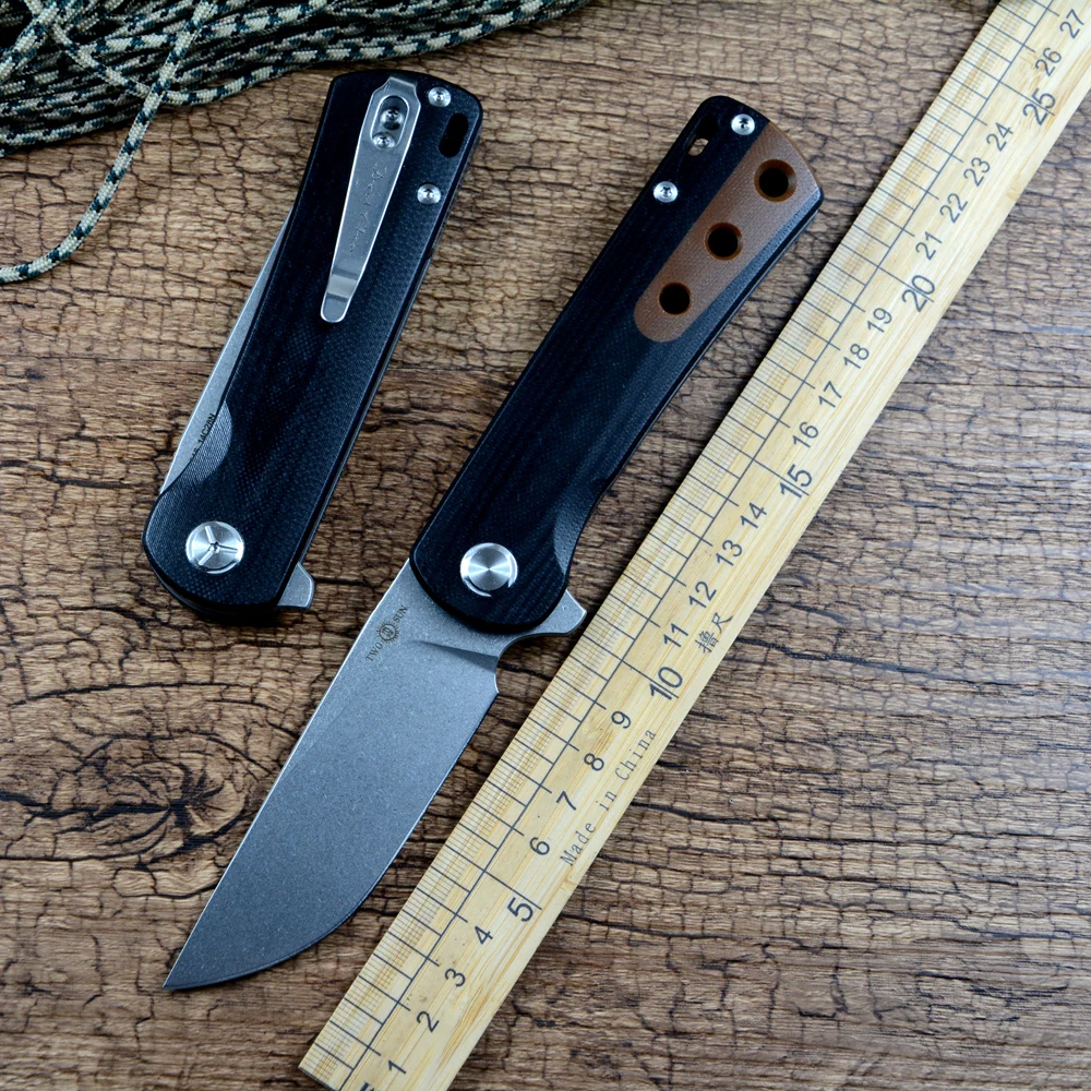 

TWOSUN складной карманный нож TS516 14C28N лезвие керамический шарикоподшипник шайба ручка микрота открытый кемпинг охотничьи инструменты