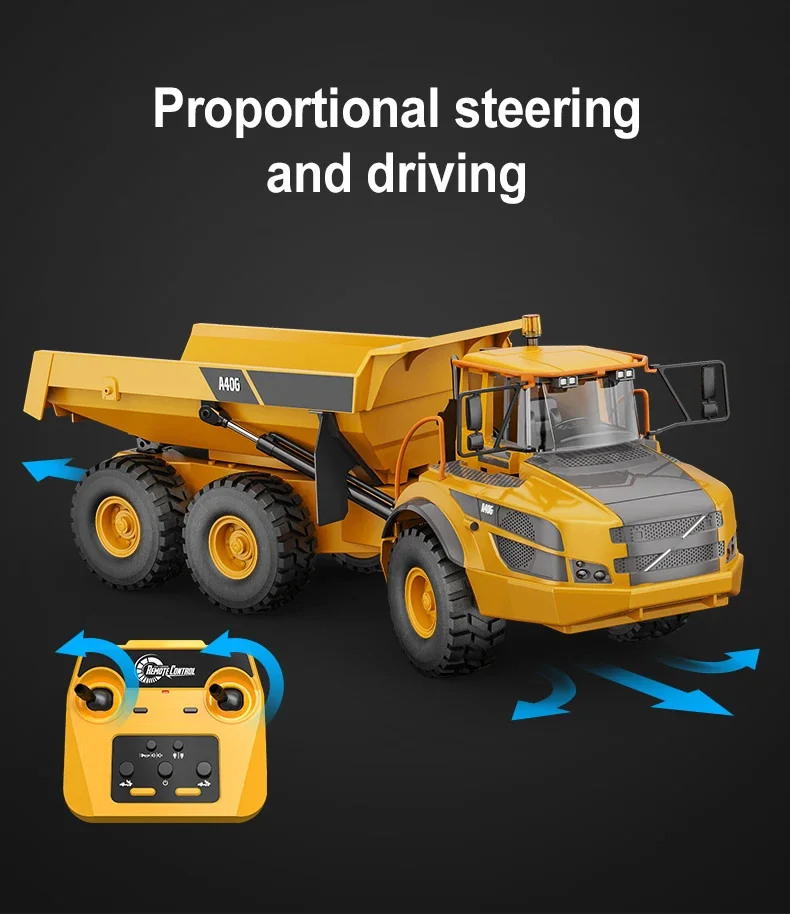 Double E E591 A40G Large Rc Truck 1:20 4WD Rc Dumper Cars Trucks Remote Control Tractor Dumper Construction Engineering Vehicle