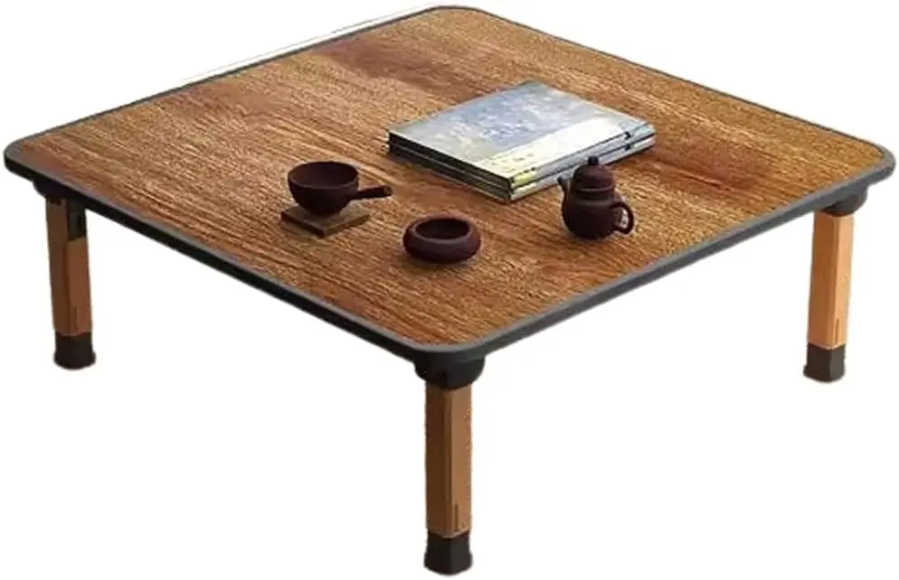 

Japanese Wooden Folding Tea Coffee Tables, Square Floor Adjustable Low Table For Tatami Sitting On The Floor, Foldable Laptop