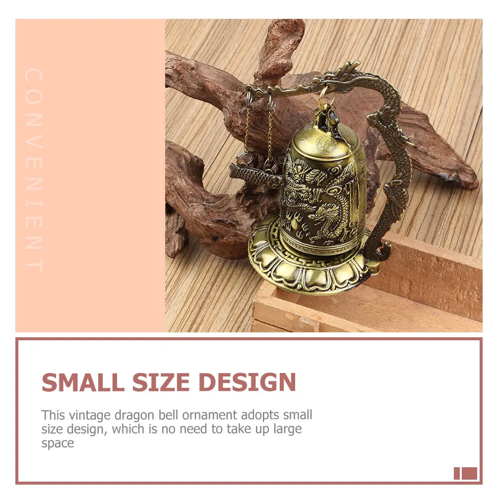 

Vintage Dragon Bell Carved Bronze Decorative Small Size Tabletop Ornament Clear Sweet Sound Office Home Decor Tabletop Ornament