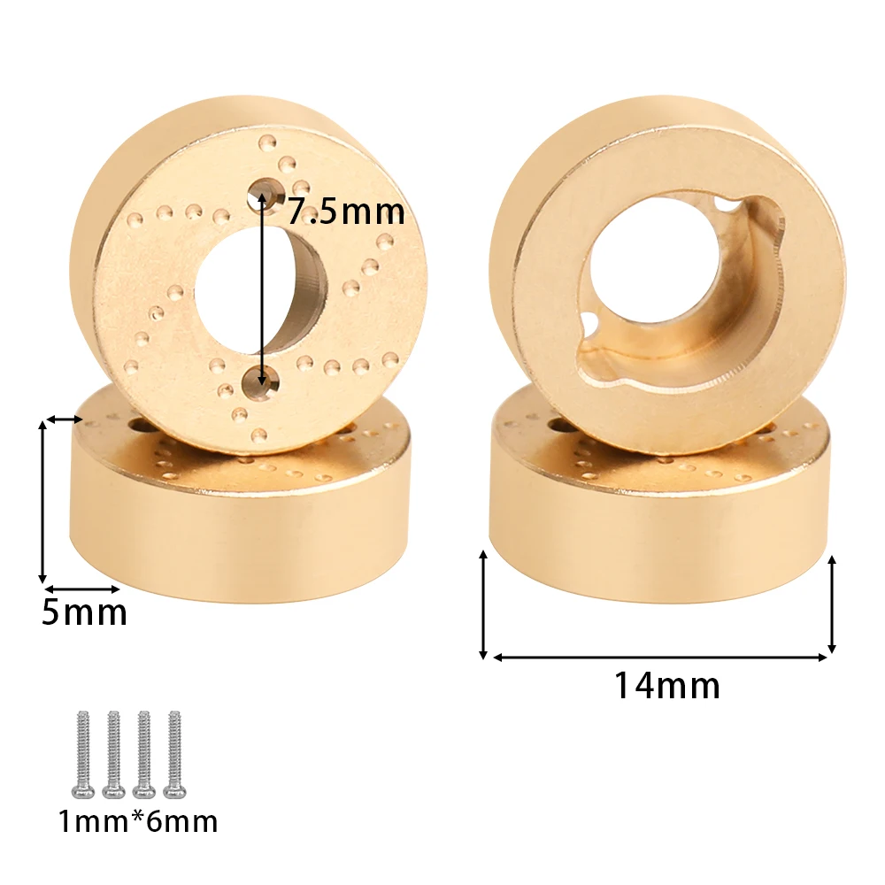 1 Pair 9.2g Brass Portal Hub Counterweight Upgrade Parts Fit 1/30 Axial SCX30 Mini RC Crawler Axle Weight Accessories
