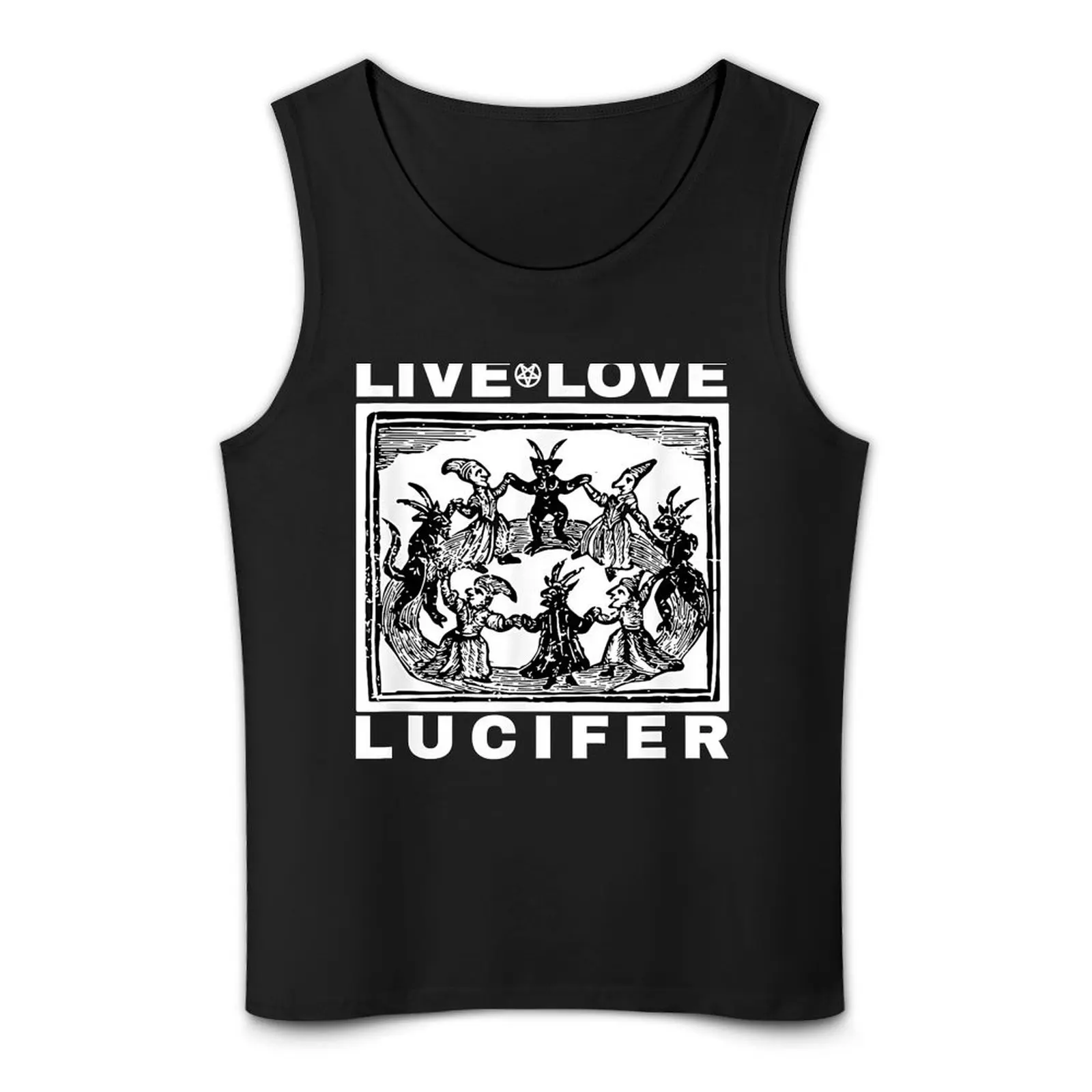Live Love Lucifer - Satan Dancing Tank Top sleeveless vest men t-shirt for men Men's gym articles mens gym clothes