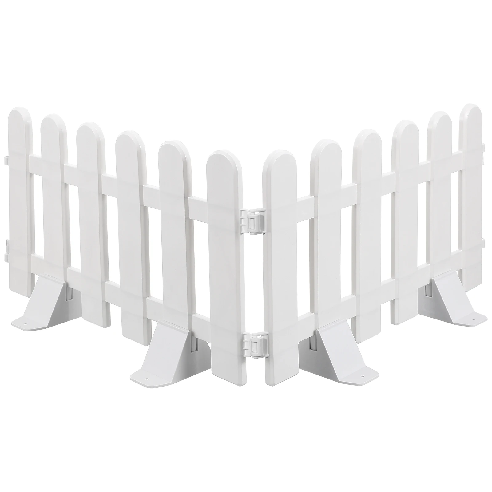 2pcs Plastic Fence Courtyard Indoor Garden Plastic Fence Garden Small Fence With 4 Base White Fence Fence Decoration White