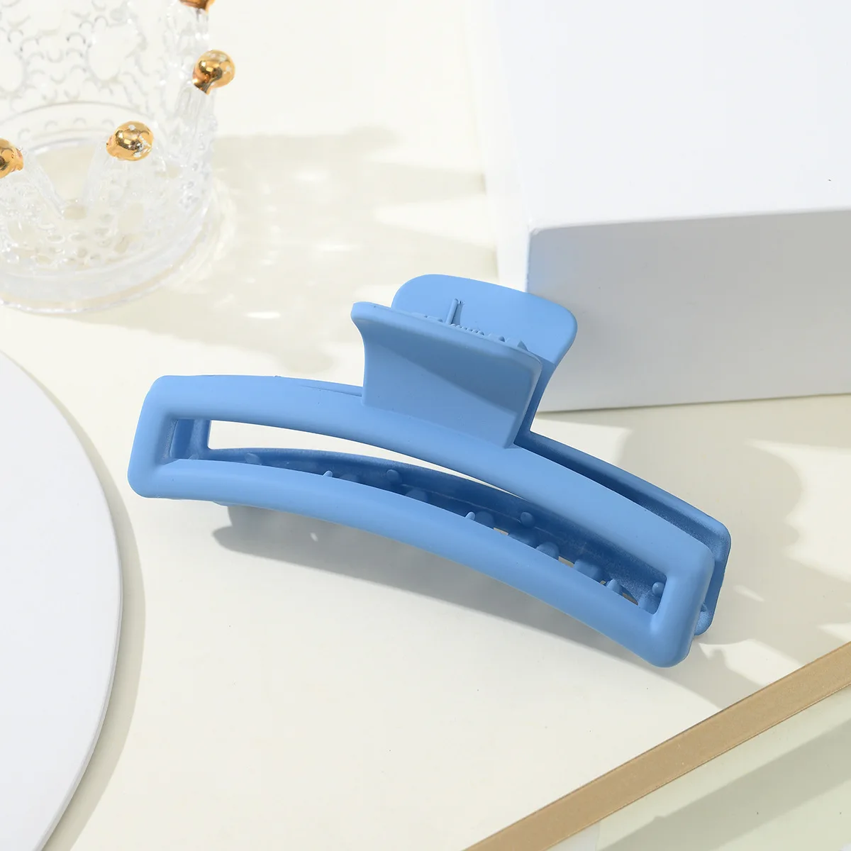 1pc blue women\'s hair clip hair accessory fashionable and simple hair clip shark clip back of the head styling hair clip
