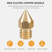 30 Pieces Mk8 Nozzle 0.4Mm 3D Printer Nozzles Extruder Print Head For 3D Printer Makerbot Creality Cr-10(1Pc Plastic Box)