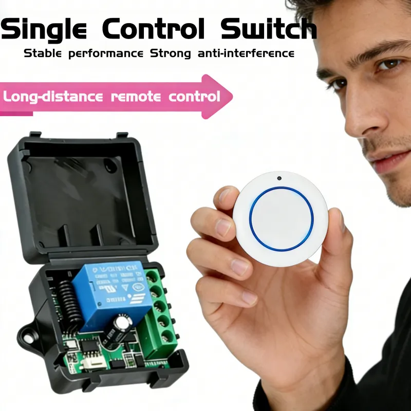  10A Relay Receiver Mini Module Remote Control f 433Mhz Universal Gate Remote Control Switch DC 12V or Gate LED Garage Door 
