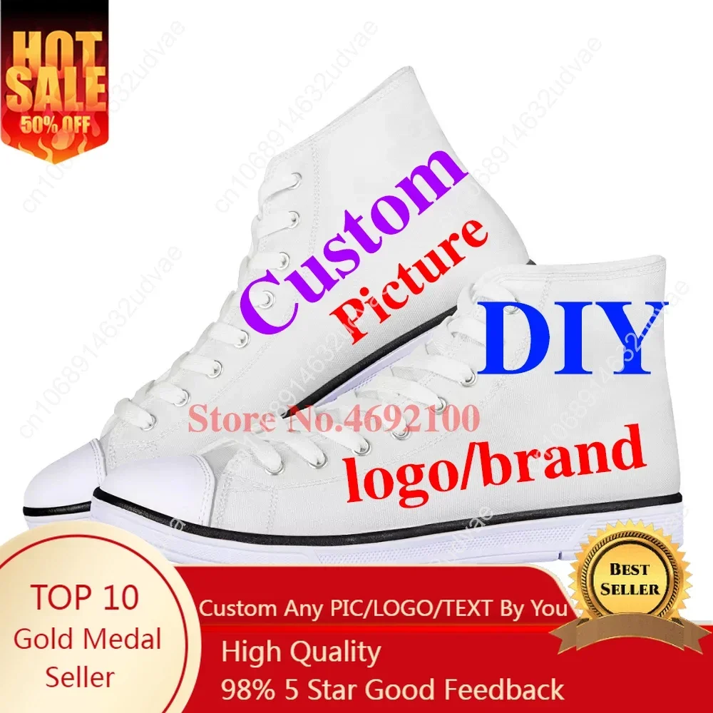 Vrouw Sneaker Gratis Custom Uw Logo Image Merk Vrouwelijke Casual Gevulkaniseerde Zapatos Hoge Top Schoenen Maat 35-45 Groothandel Dropshipping