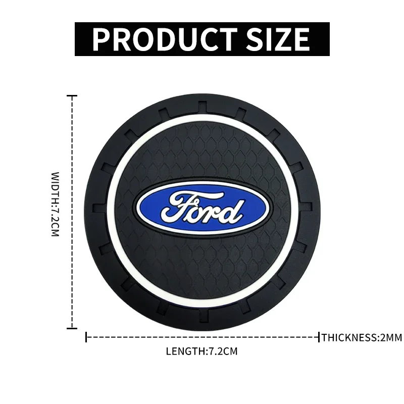 Car Cup Coaster Non slip Pad Mat Interior For Ford Focus 2 MK2 3 4 MK3 MK4 ST Mondeo Festiva Fusion Suit Fiesta Mustang Ranger