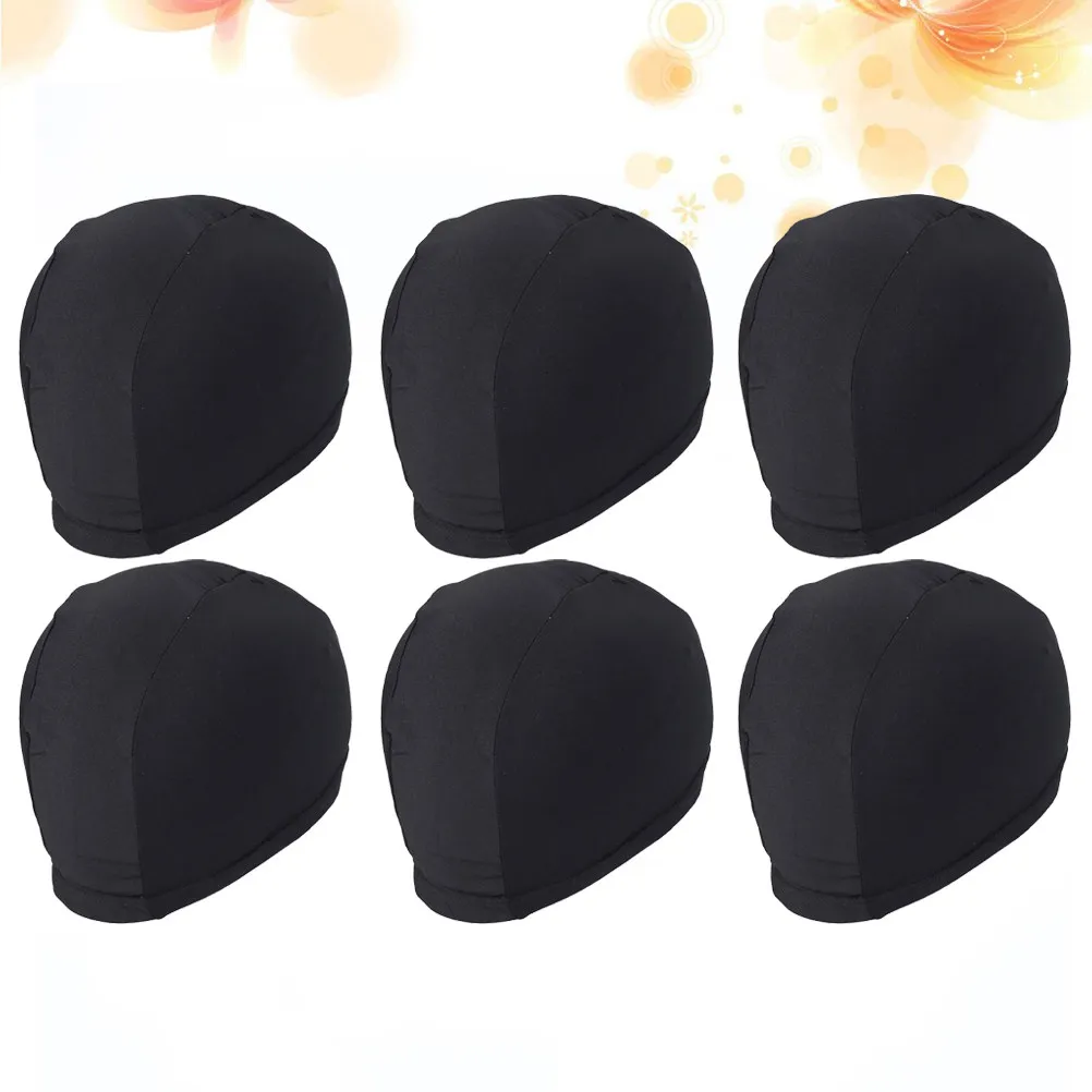 

6 шт. однотонных шапочек для плавания из эластичного полиэстера, легкие, дышащие, для душа, аксессуар для плавания