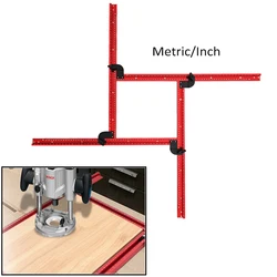 Adjustable Square Router Template Guide Groove Router Jig Router Guides for Woodworking Routing Squares and Rectangles Cutting
