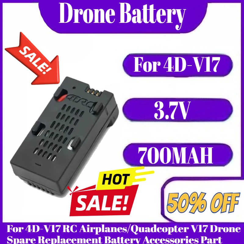 

3.7V 700MAH 4DRC V17 Battery For 4D-V17 RC Airplanes/Quadcopter V17 Drone Spare Replacement Battery Accessories Part