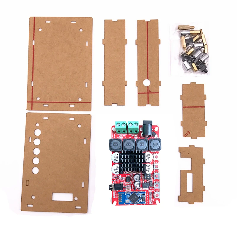 New TDA7492P+Case 50W+50W Digital Amplifier Board CSP8635 Bluetooth 4.0 Chip BT Audio Receiver Amplifier Module transparent Box