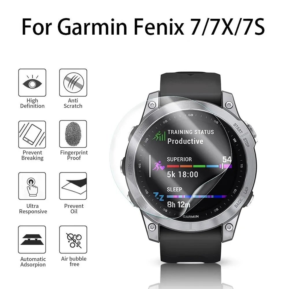 

For Garmin Fenix 7 7S 7X Soft Film Protective Anti-Scratch Screen Protector