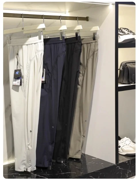 

Мужские повседневные брюки для улицы, легкие, Qui Dry, дышащие, прямые, с эластичной резинкой на талии, полиэфирное волокно, новинка 202, весна-лето...