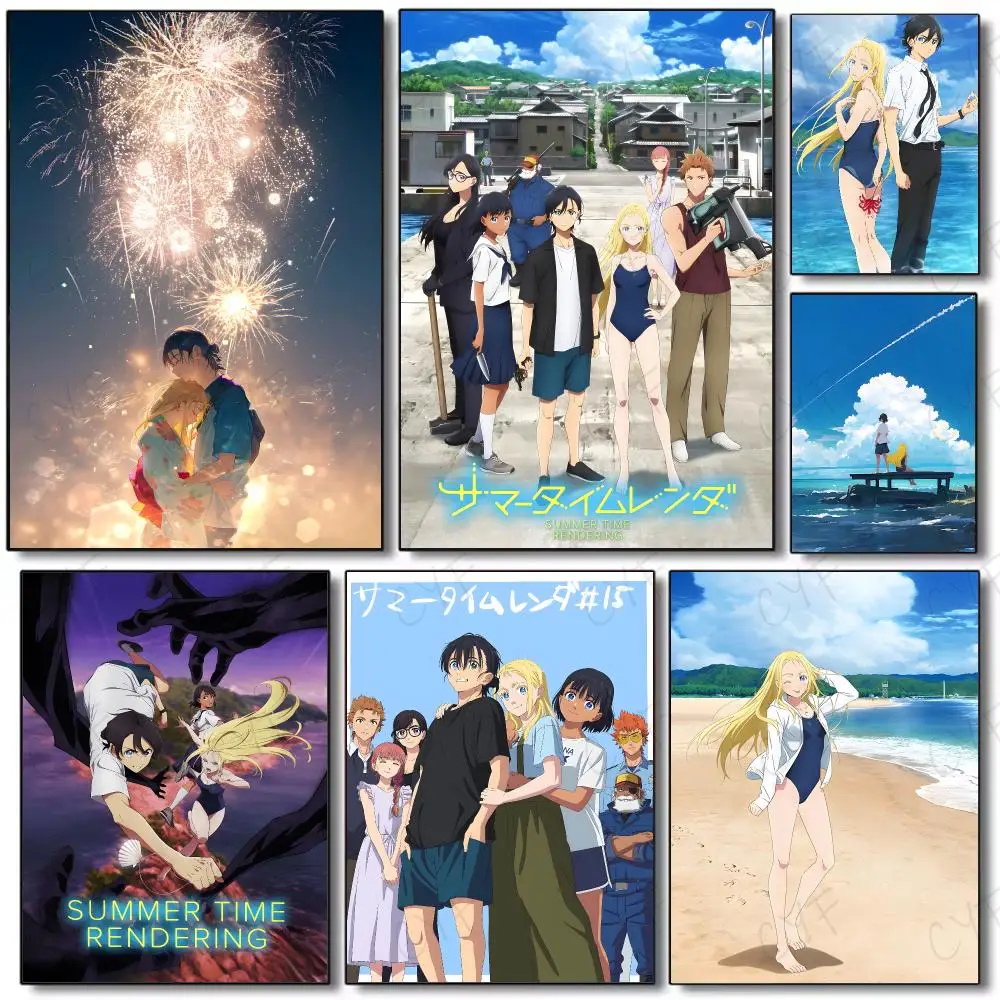 anime mystery S-Summer Time Rendering Poster Painting Wall Art Mural for Living Room Home Decor and Gifts