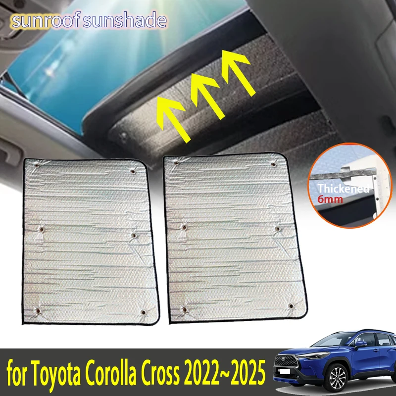 Sunroof Sunshade for Toyota Corolla Cross XG10 2022~2025 Car Accessories Roof Sunscreen Heat Insulation Windshield Aluminum Foil