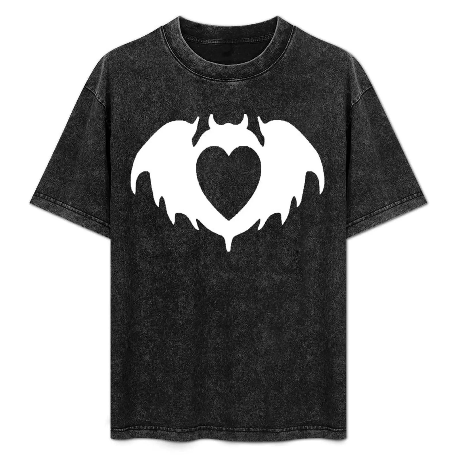 Clandestine Bat Heart - White T-Shirt anime sports fans oversized boys animal print black t-shirts for men