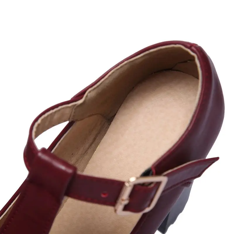 ORCHA LISA Lady Pumps Female Circular Front 11.5cm Thick Heel Height 4cm Raised Sole Zip Closure Party Wear Plus Fit 42 43