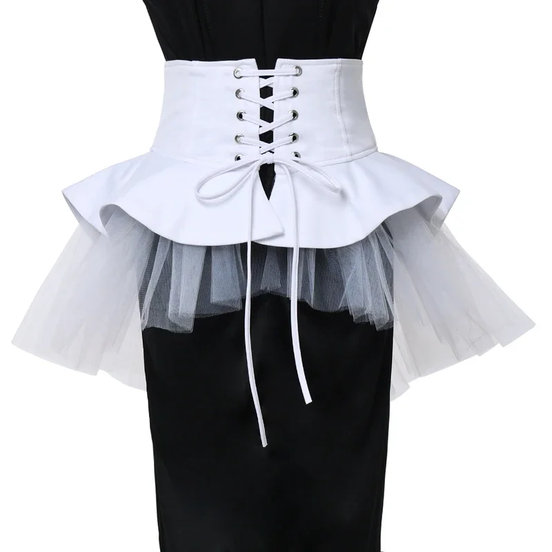 Sobrefalda de corsé Steampunk para mujer, falda gótica Punk, faldas de tul para fiesta de Halloween, Carnaval y cóctel