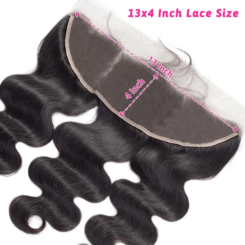 13x4 Body Wave Frontal Human Hair Ear To Ear Transparent Lace Frontal Brazilian Virgin Hair Natural Black Color 8-20 Inch