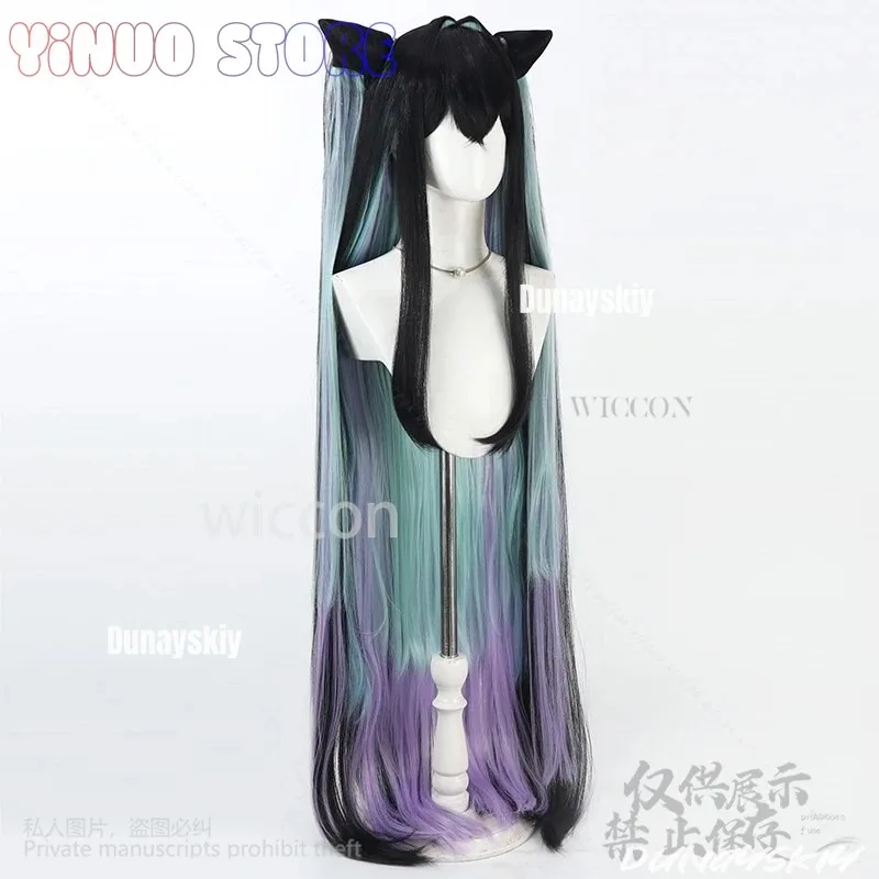 

COSda@Old Tales NIKKE The Goddess Of Victory Cosplay Black Wigs Green Blue Purple Three Color Gradient Y2K Jirai Kei Girls Custo